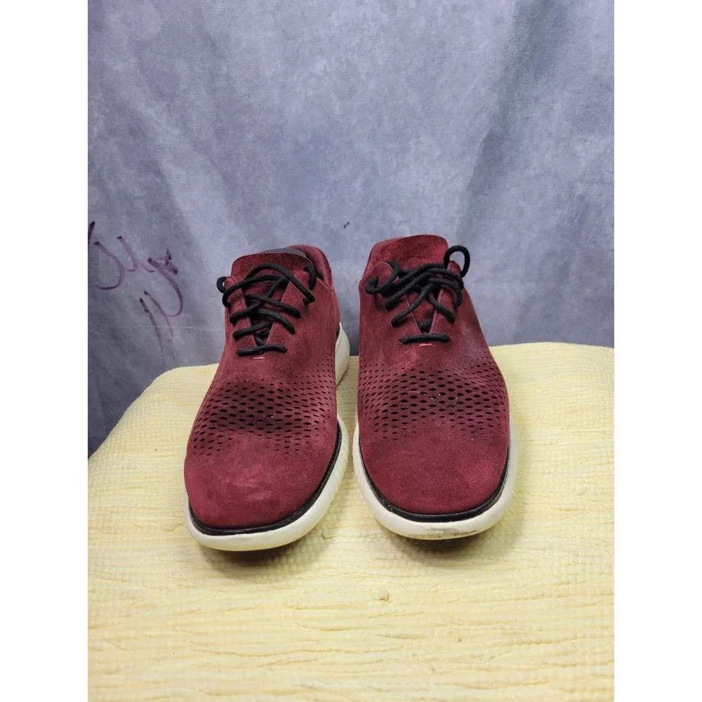 Cole Haan Mens Burgundy Suede Perforated Grand Zero‎ Golf Shoes Sneakers 9.5 M